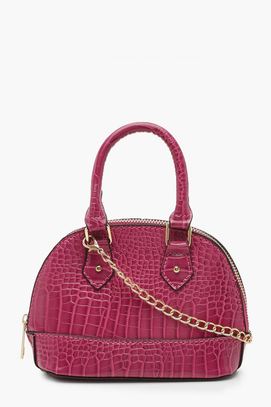 Croc Micro Mini Bowler Bag With Chain image number 1