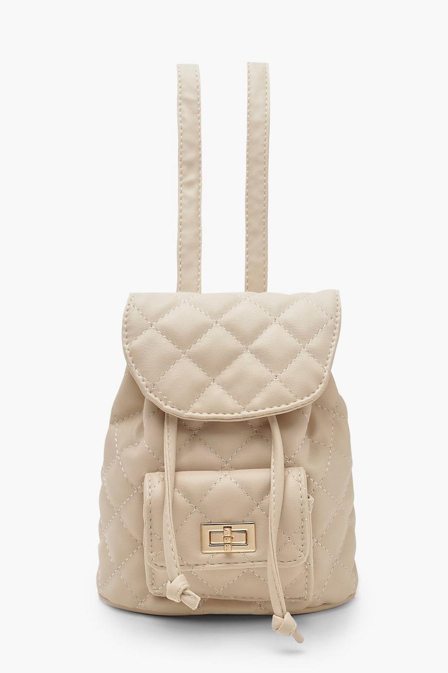 Nude Mini Quilted Strap Rucksack image number 1