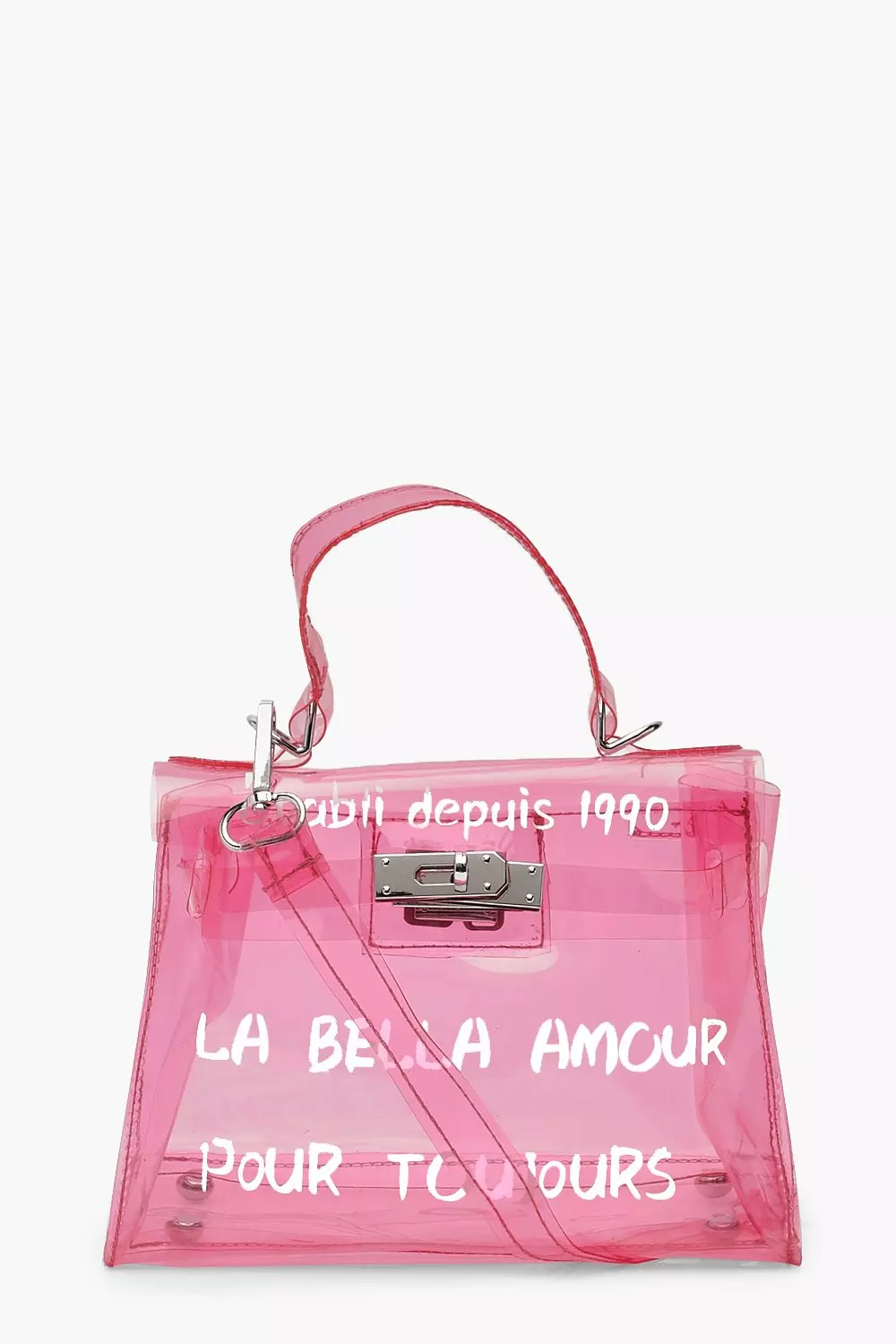 Slogan Clear Mini Lock Grab Bag