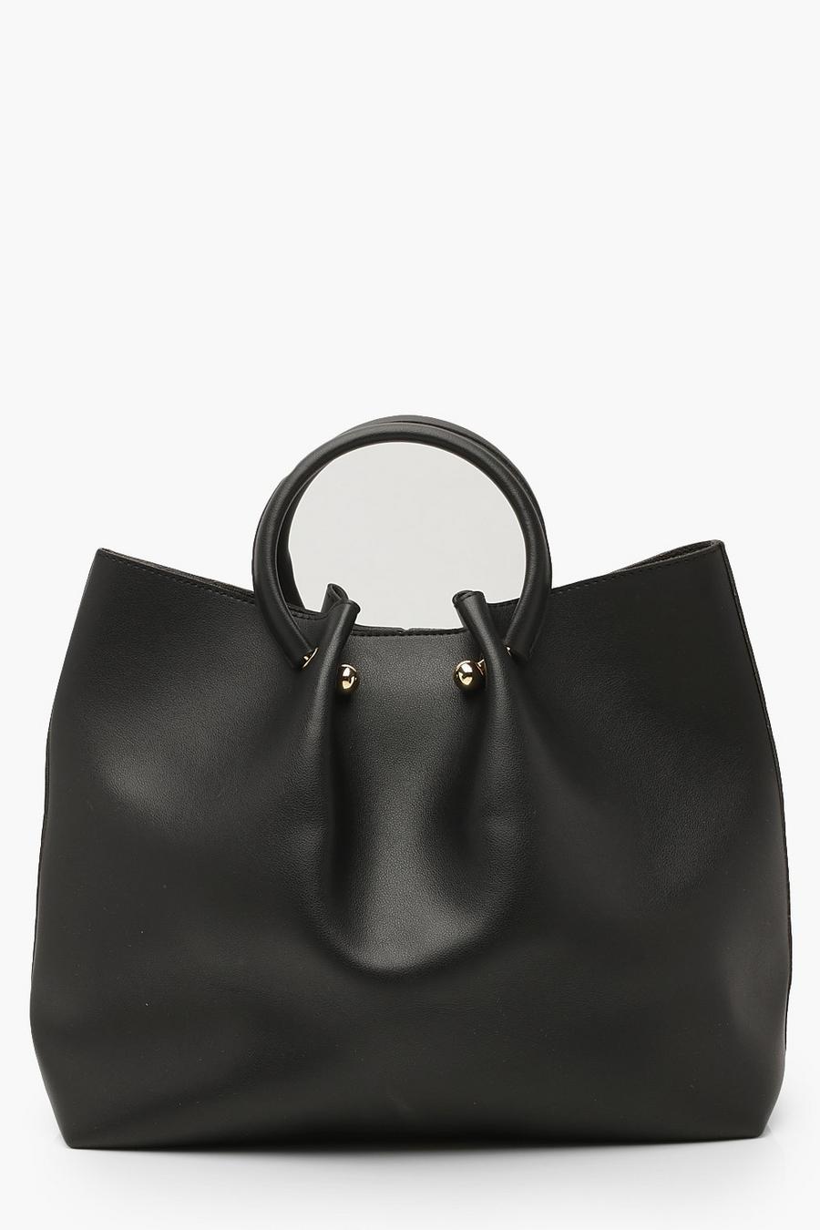 Structured Ring Handle Tote Bag image number 1