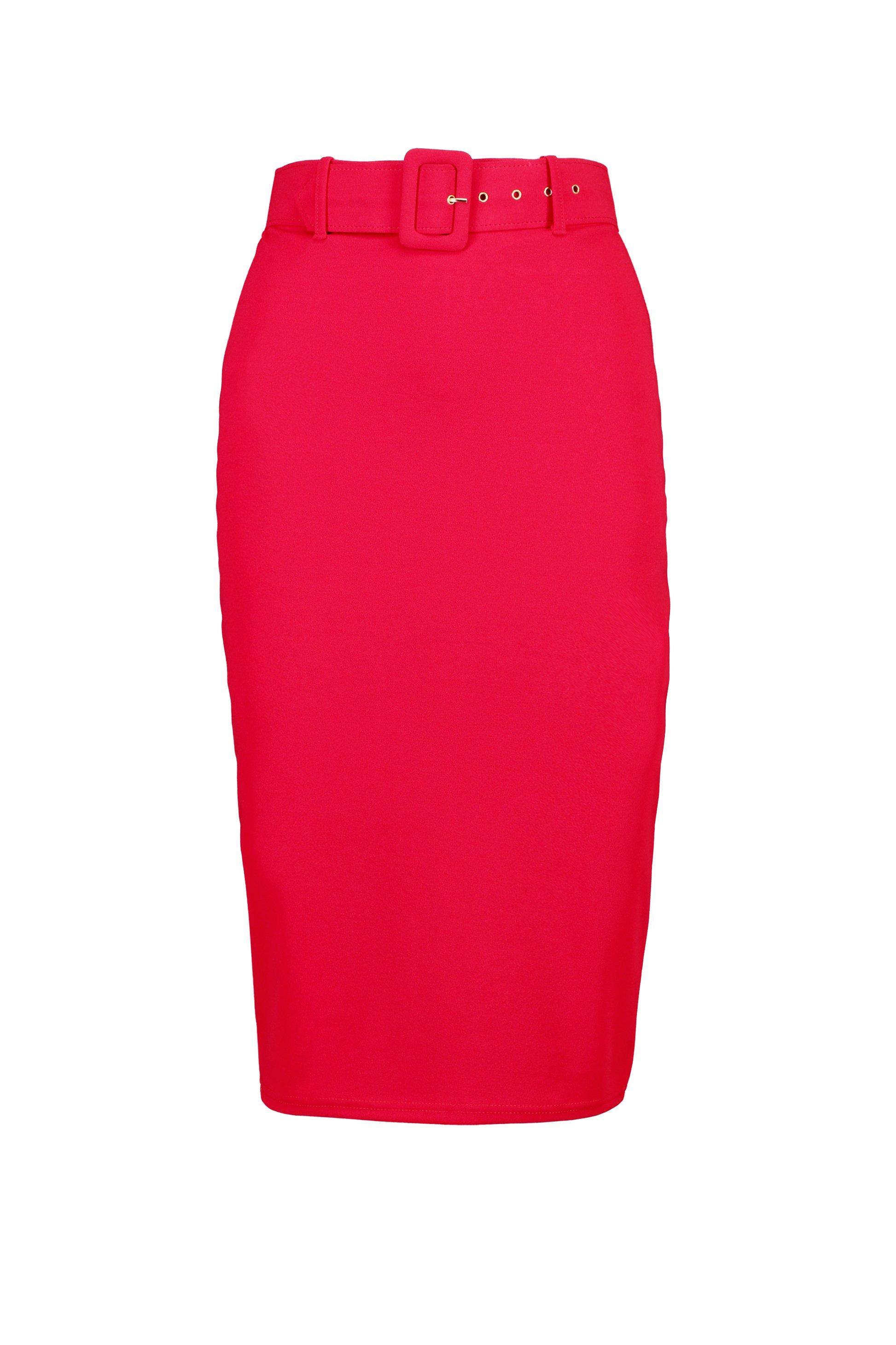 Self Belt Tapered Pencil Skirt boohoo UK