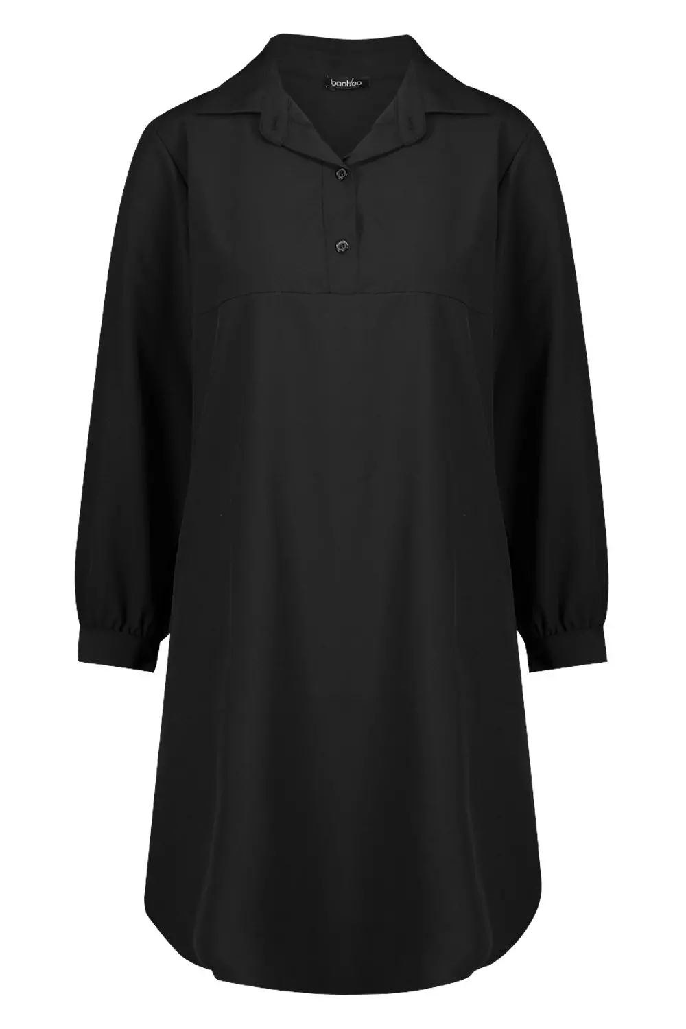 Half Way Button Through Oversized Shirt Dress Boohoo