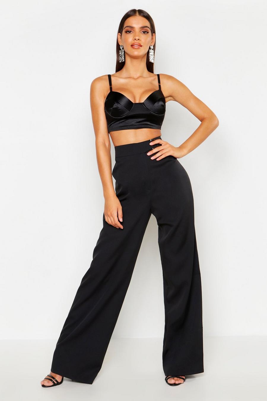 Black D - Ring Extreme Wide Leg Trousers image number 1
