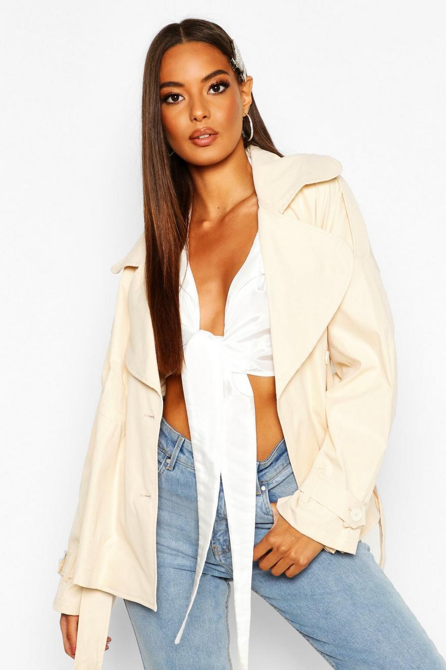Stone Short Belted Trench Coat image number 1