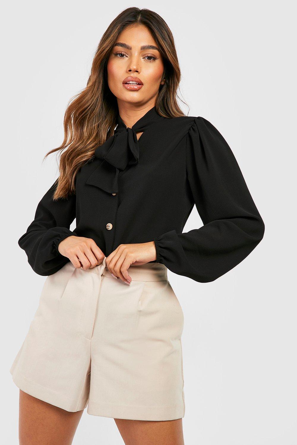 boohoo black blouse