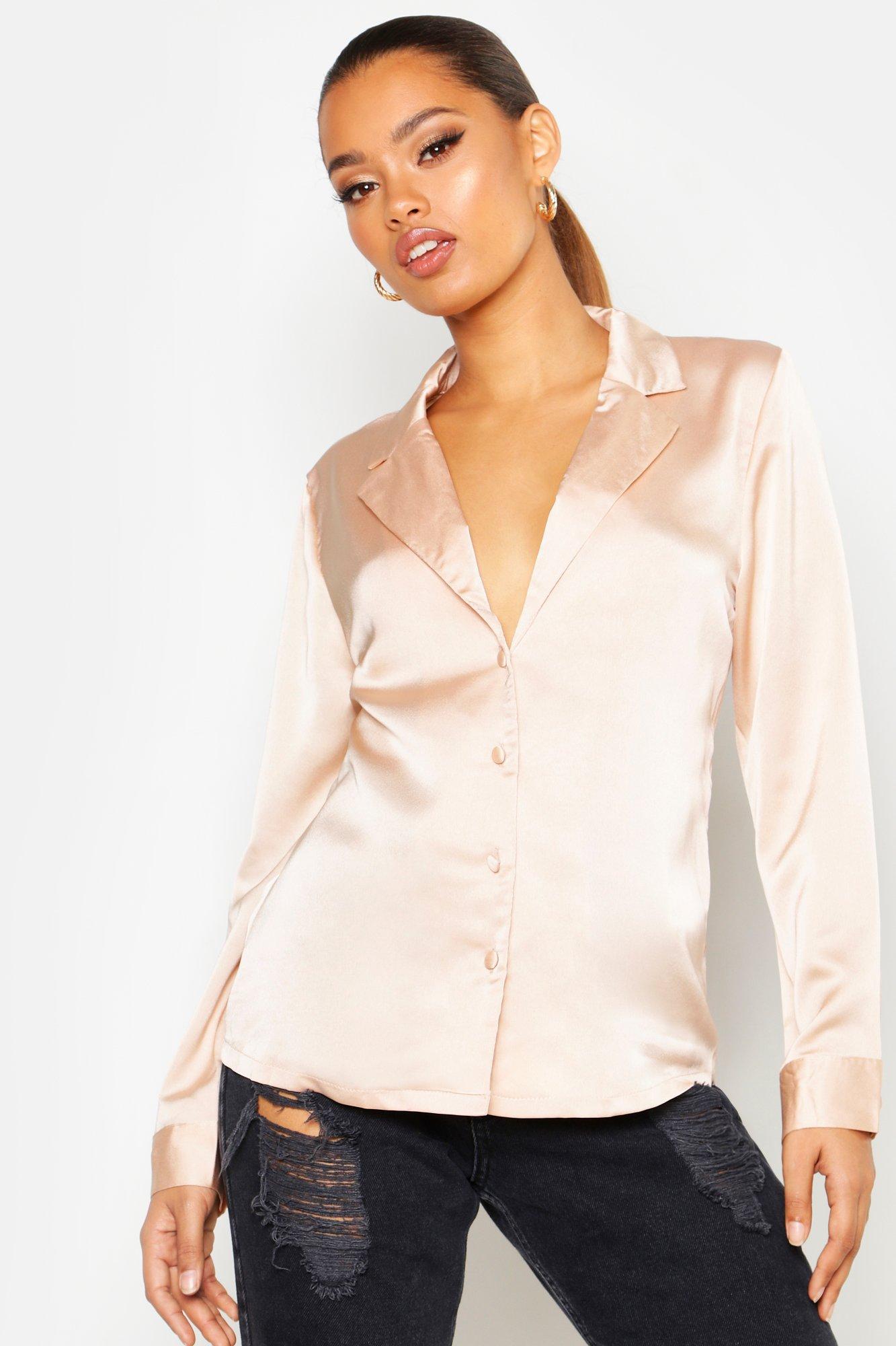 Satin tops boohoo online