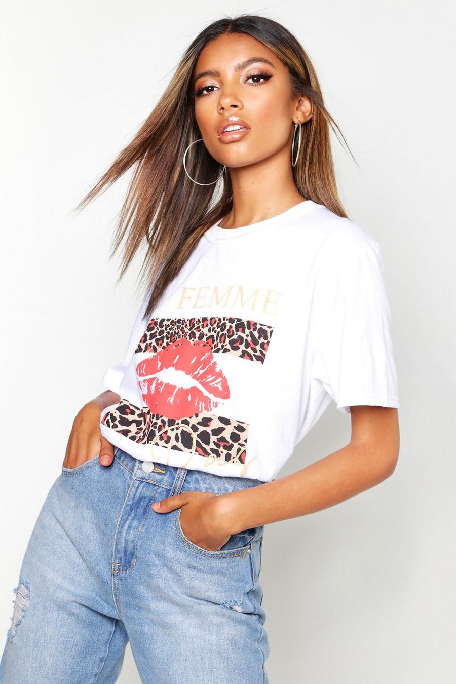 French Slogan Lips T-Shirt image number 1
