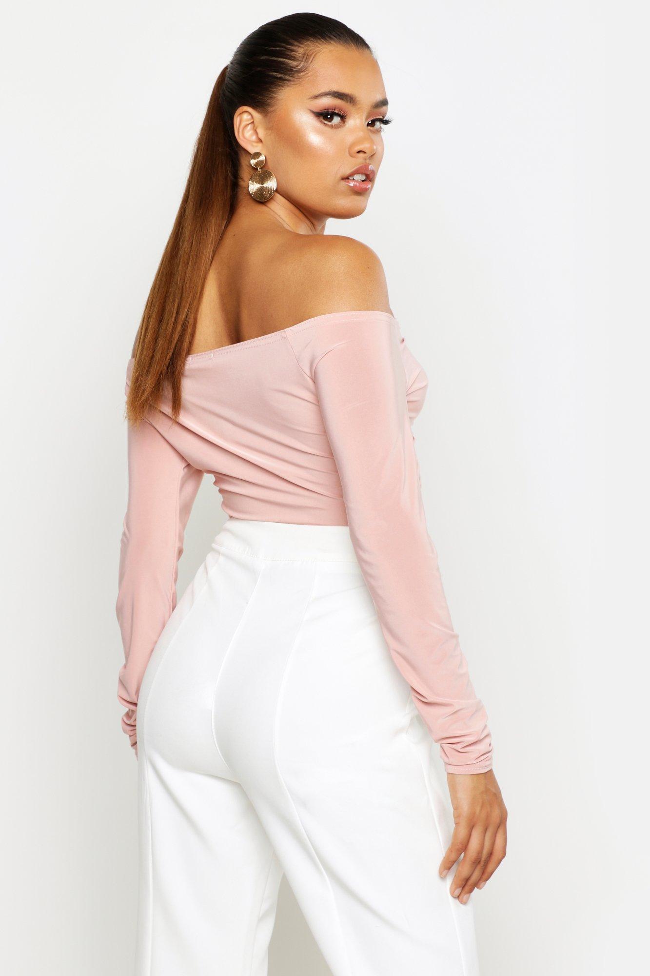 Off shoulder twist online front top