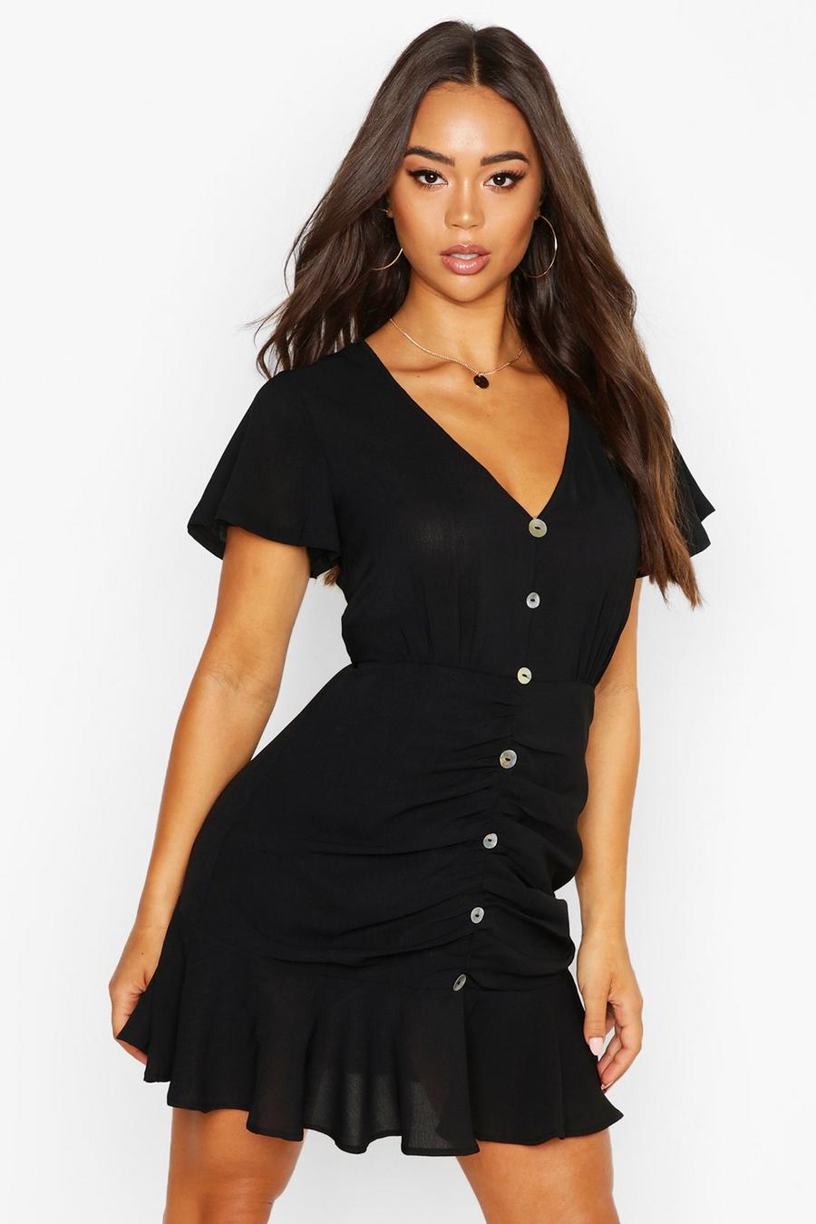 Flared Sleeve Ruched Detail Mini Dress image number 1