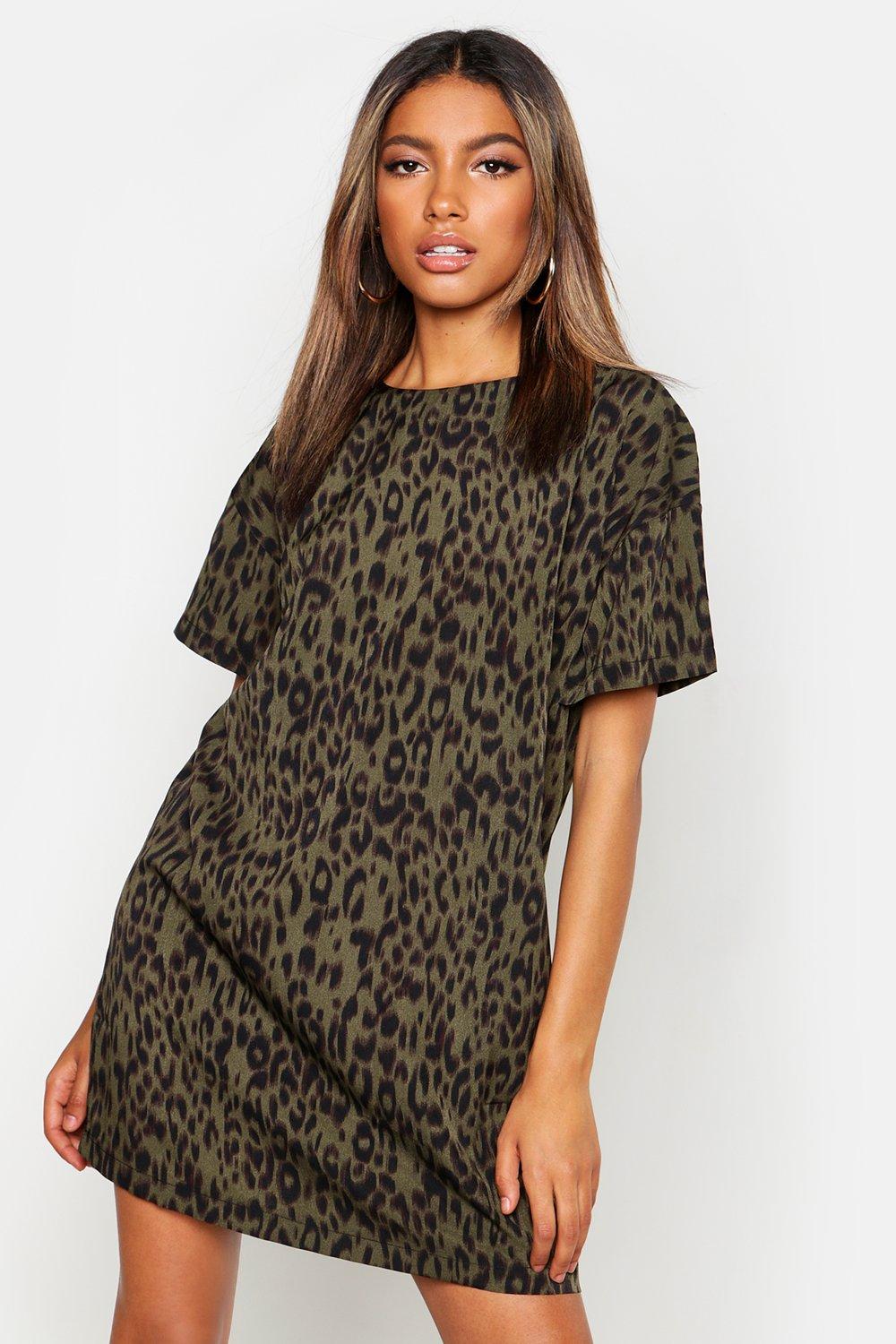 boohoo animal print shift dress