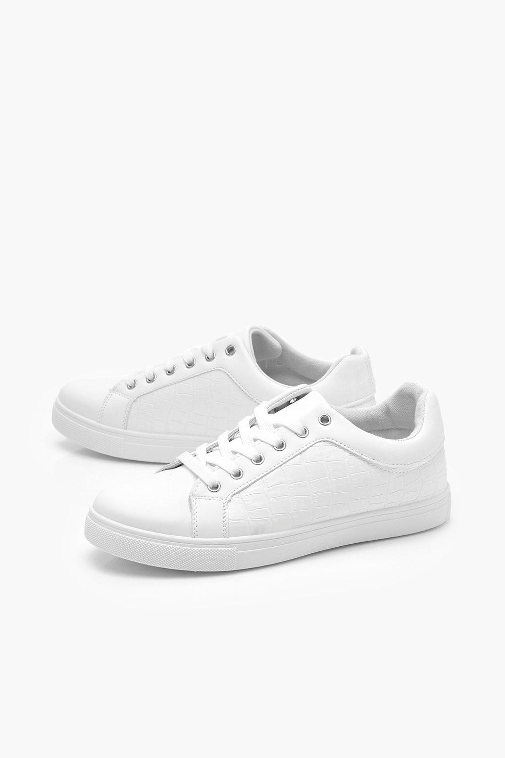 white croc sneakers