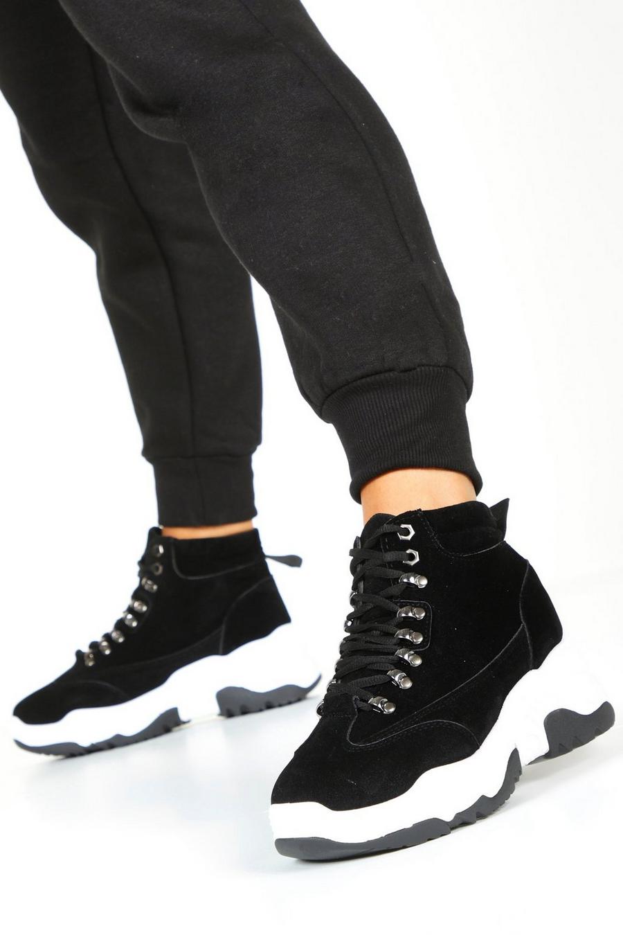 Chunky Sole Lace Up Hiker Sneakers image number 1