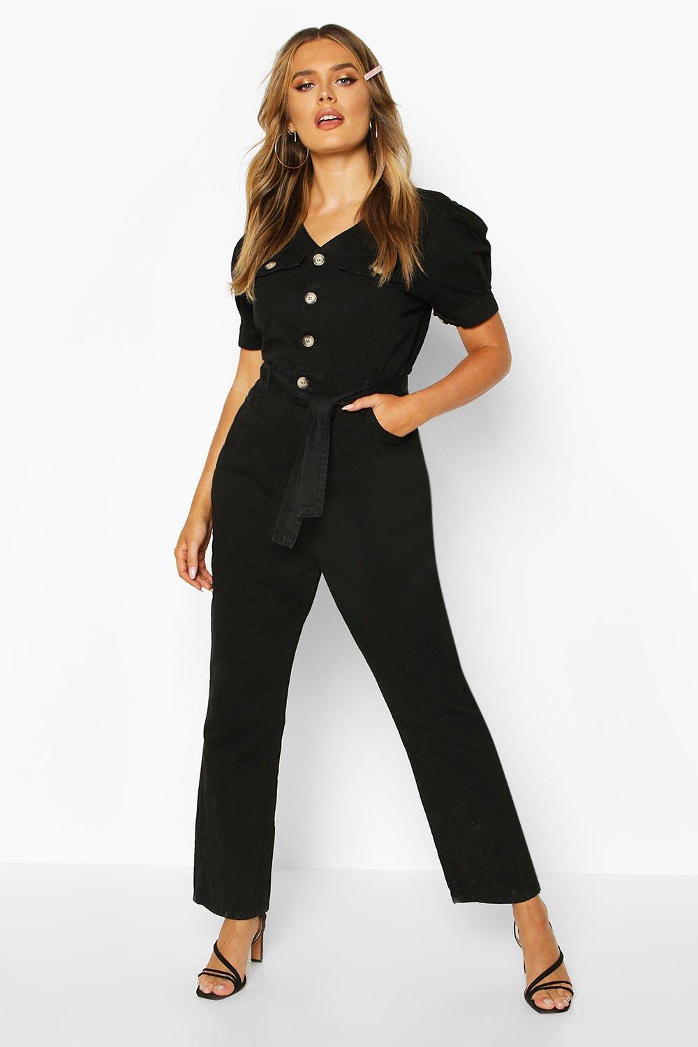boohoo denim jumpsuit