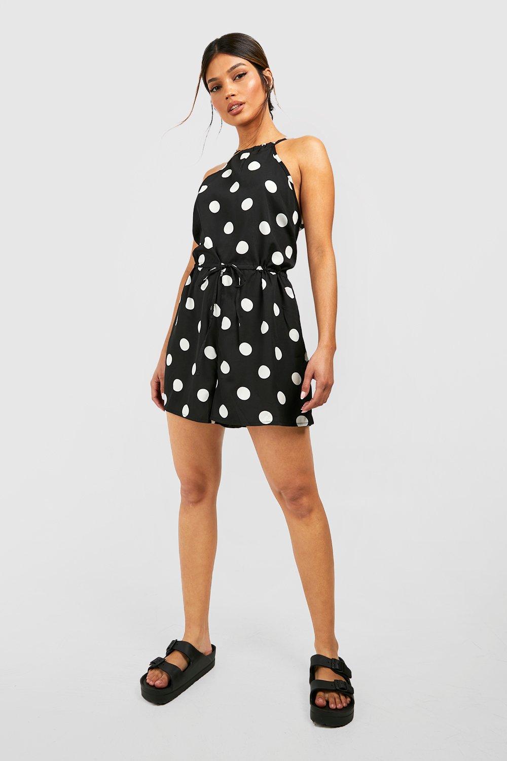 Black and white spotty playsuit online