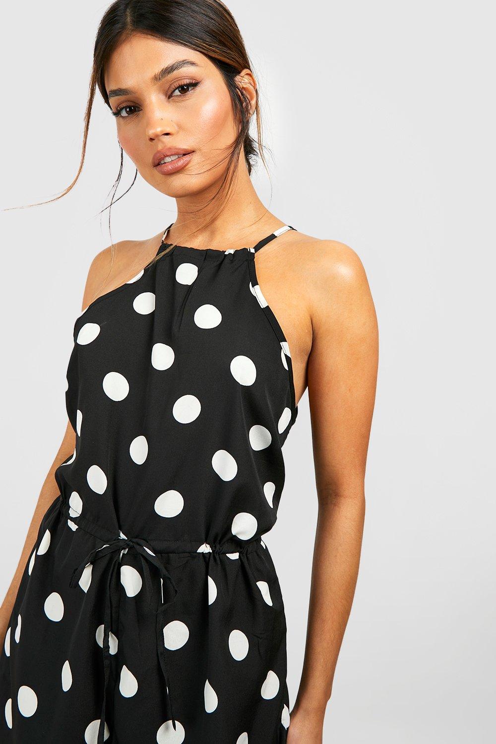 Polka dot best sale playsuit boohoo