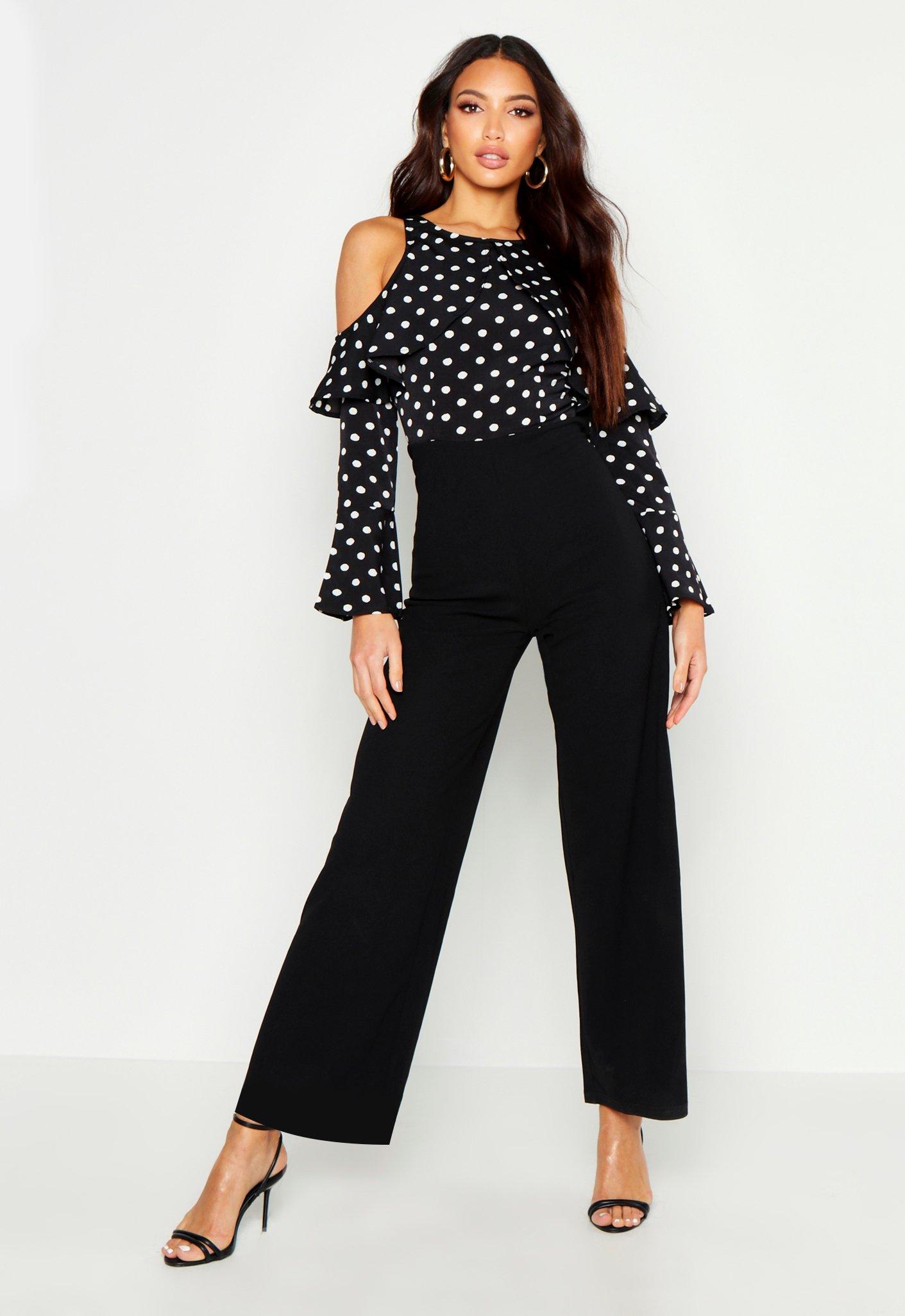 polka dot jumpsuit boohoo