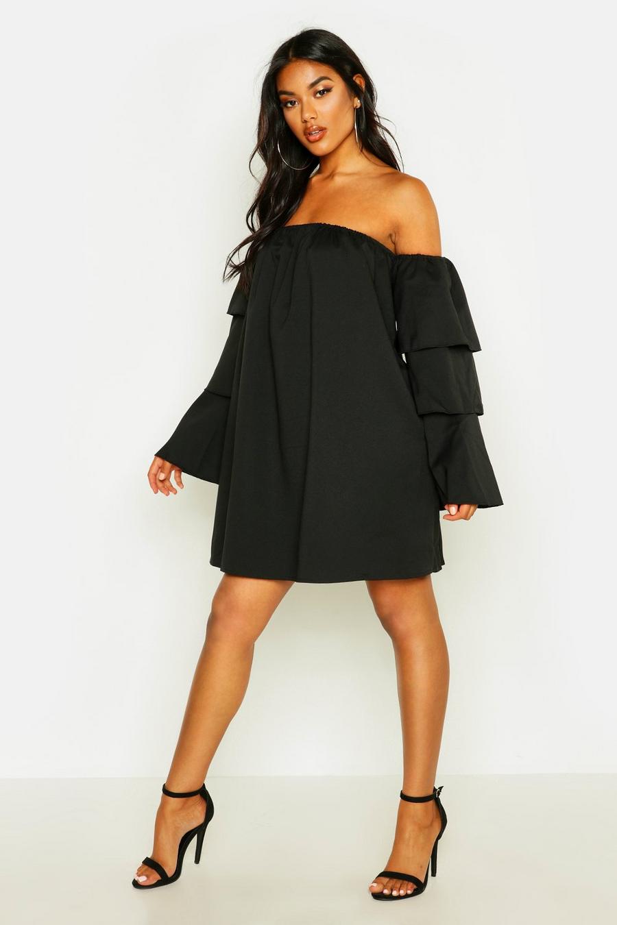 Off The Shoulder Ruffle Swing Dress image number 1