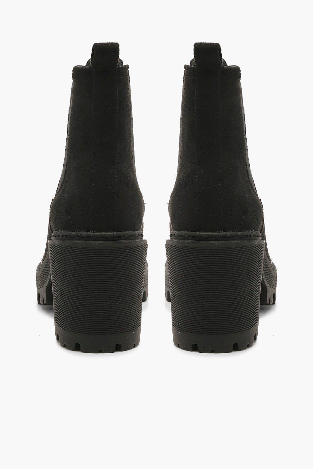 chunky rubber heel boots