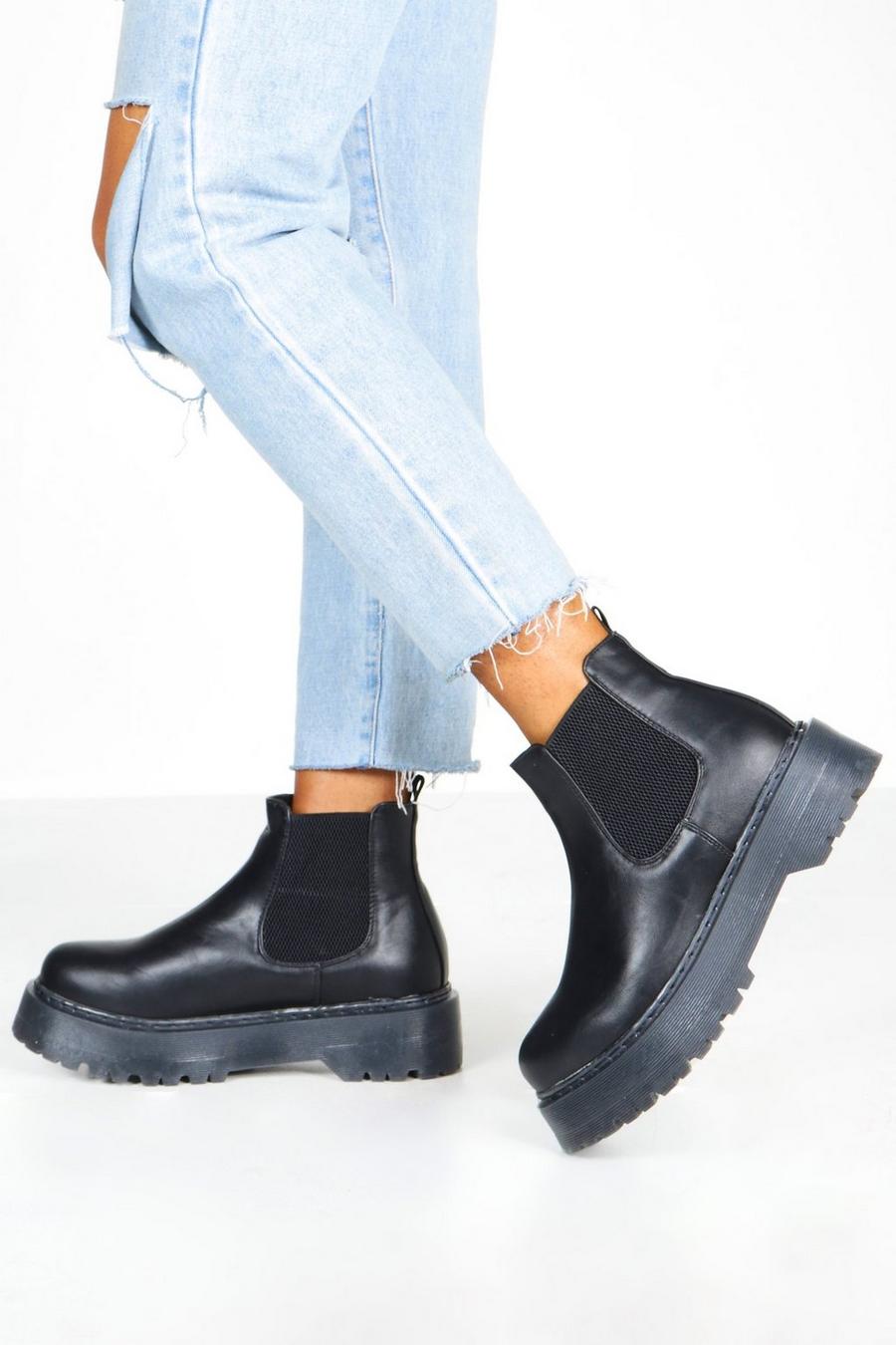 Wide Fit Chunky Platform Chelsea Boots image number 1