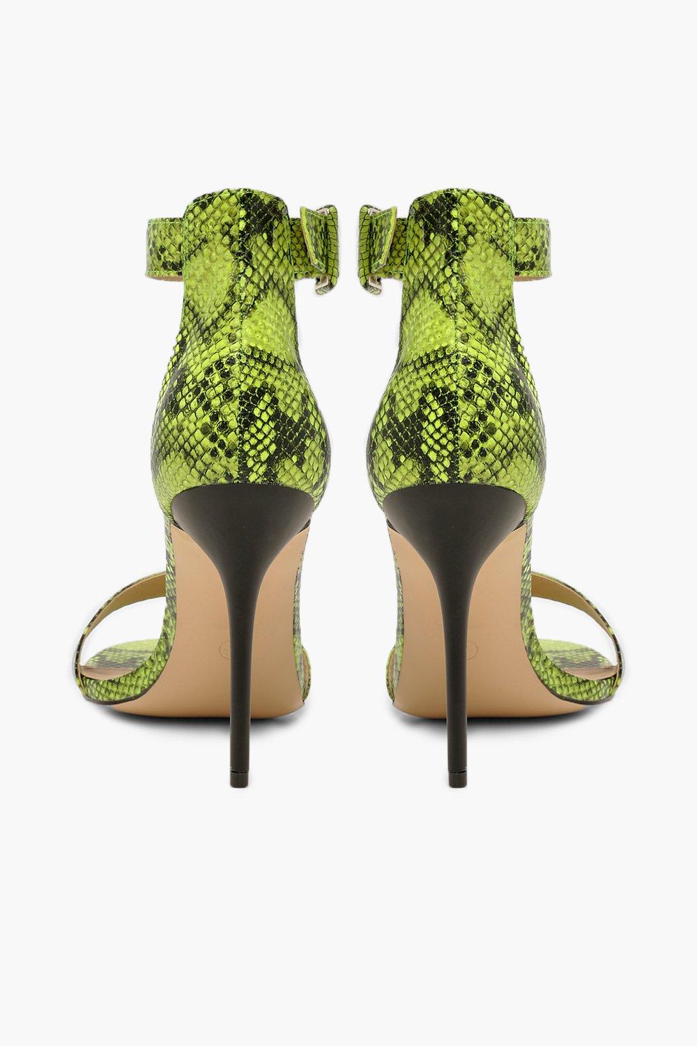 Neon green snake print 2024 heels