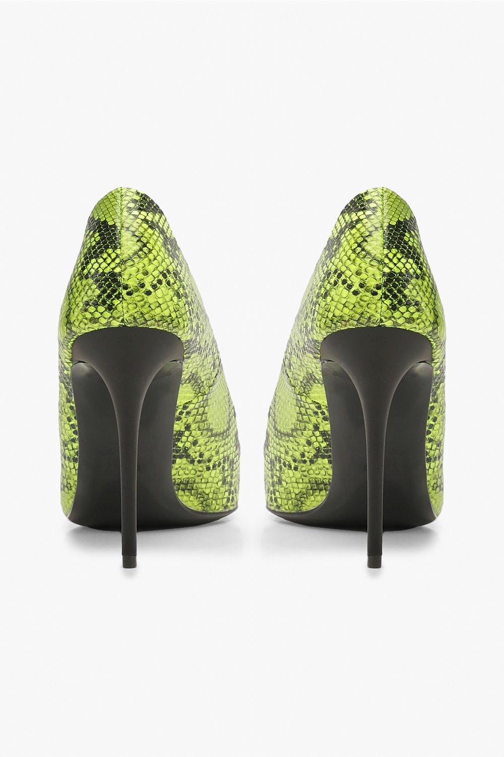 Neon snake hot sale print heels