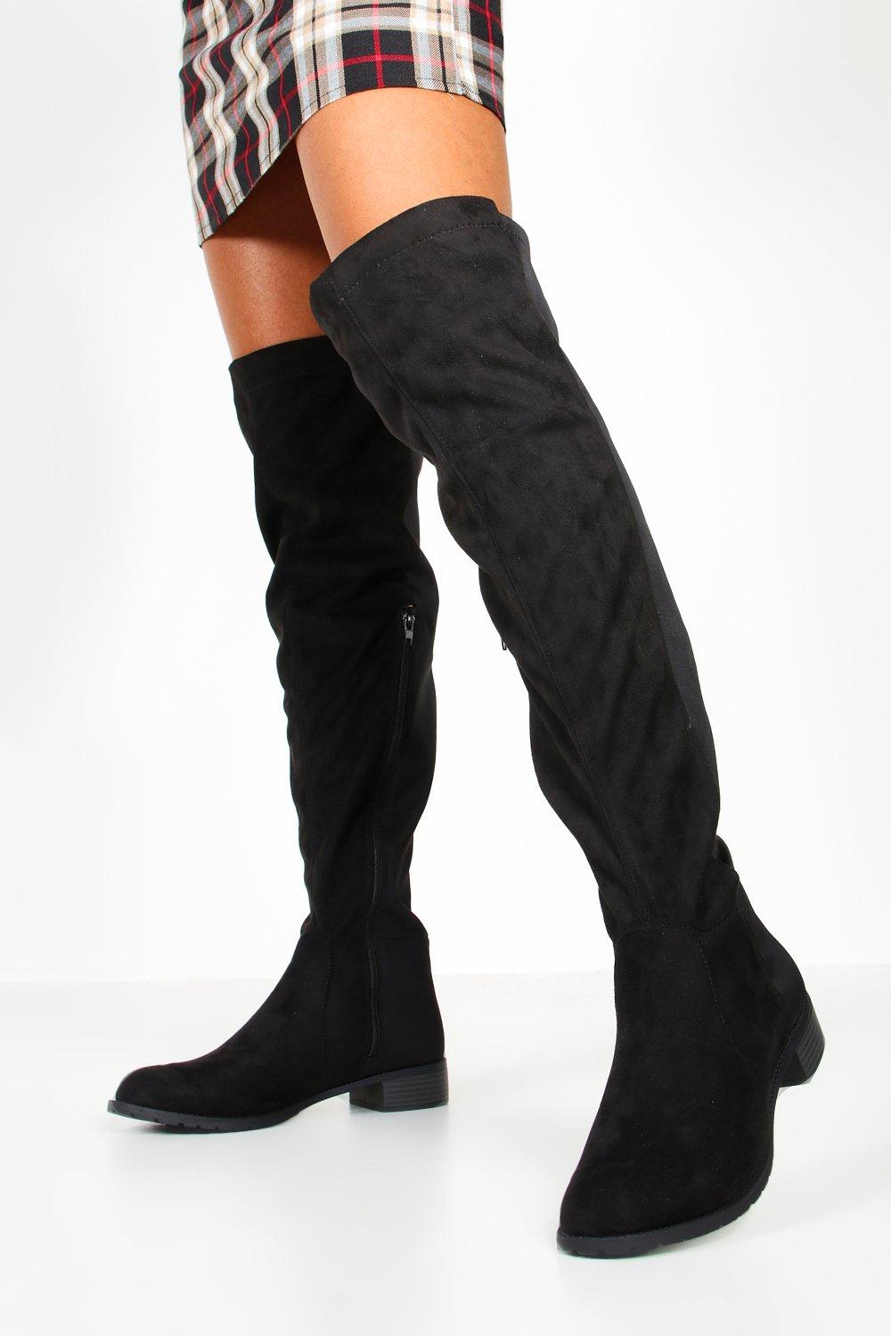 elastic back over the knee boots