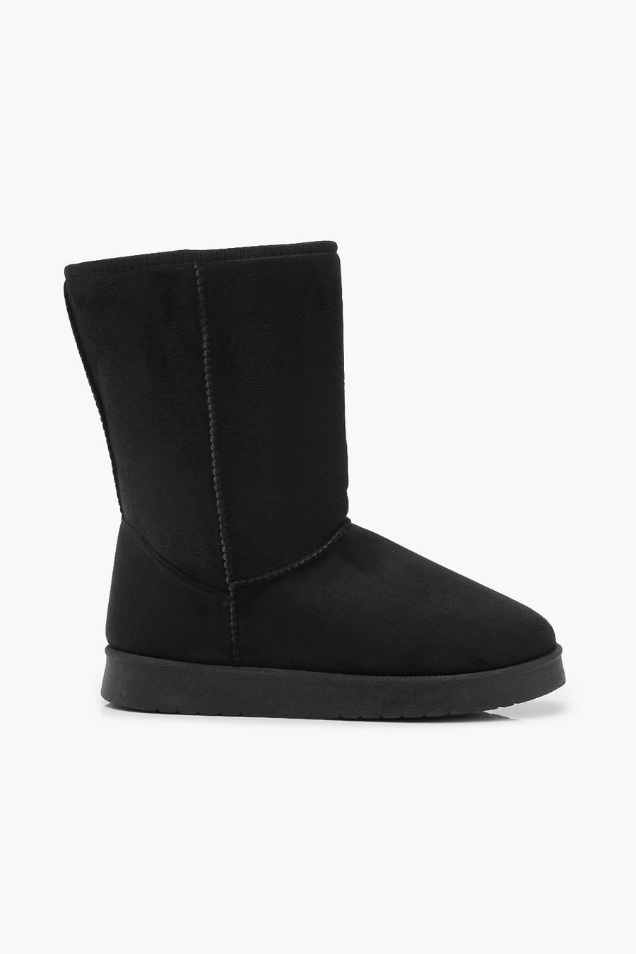 Black Faux Fur Lined Cozy Boots image number 1
