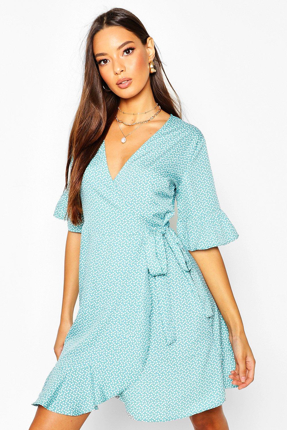heart print tea dress