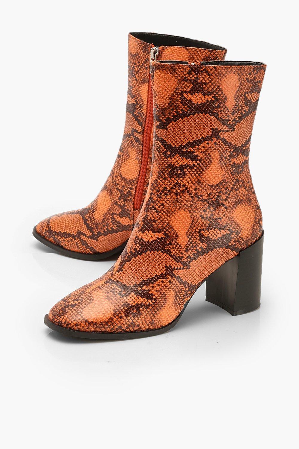 Boohoo snake print on sale boots