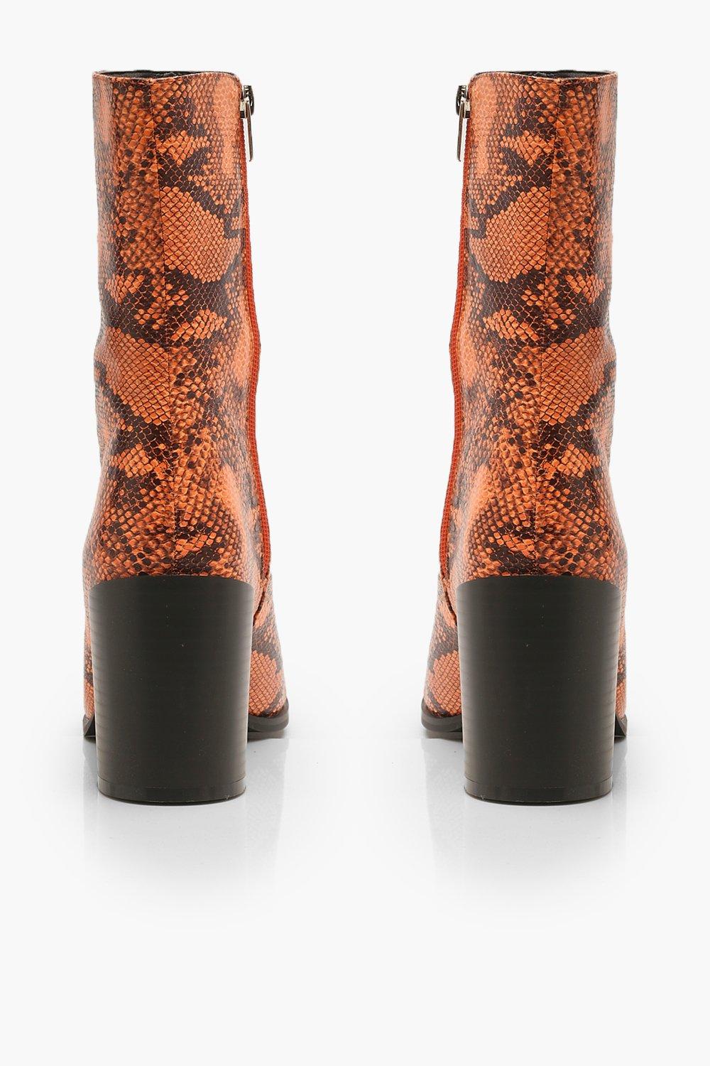 Orange snake print on sale boots