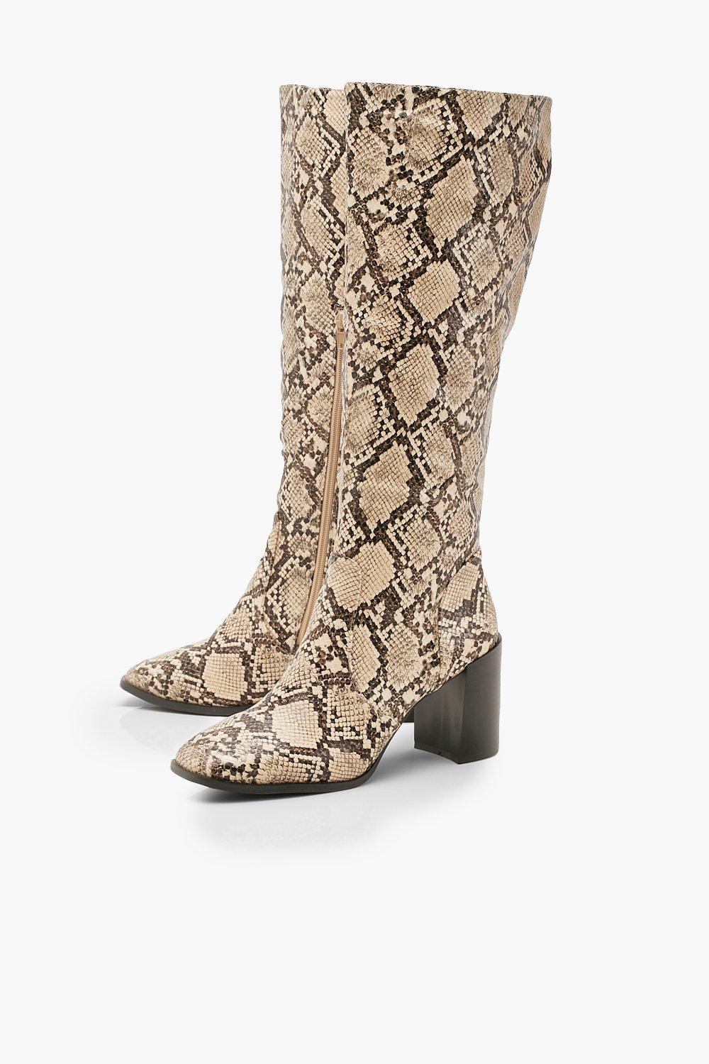 Boohoo snake boots best sale