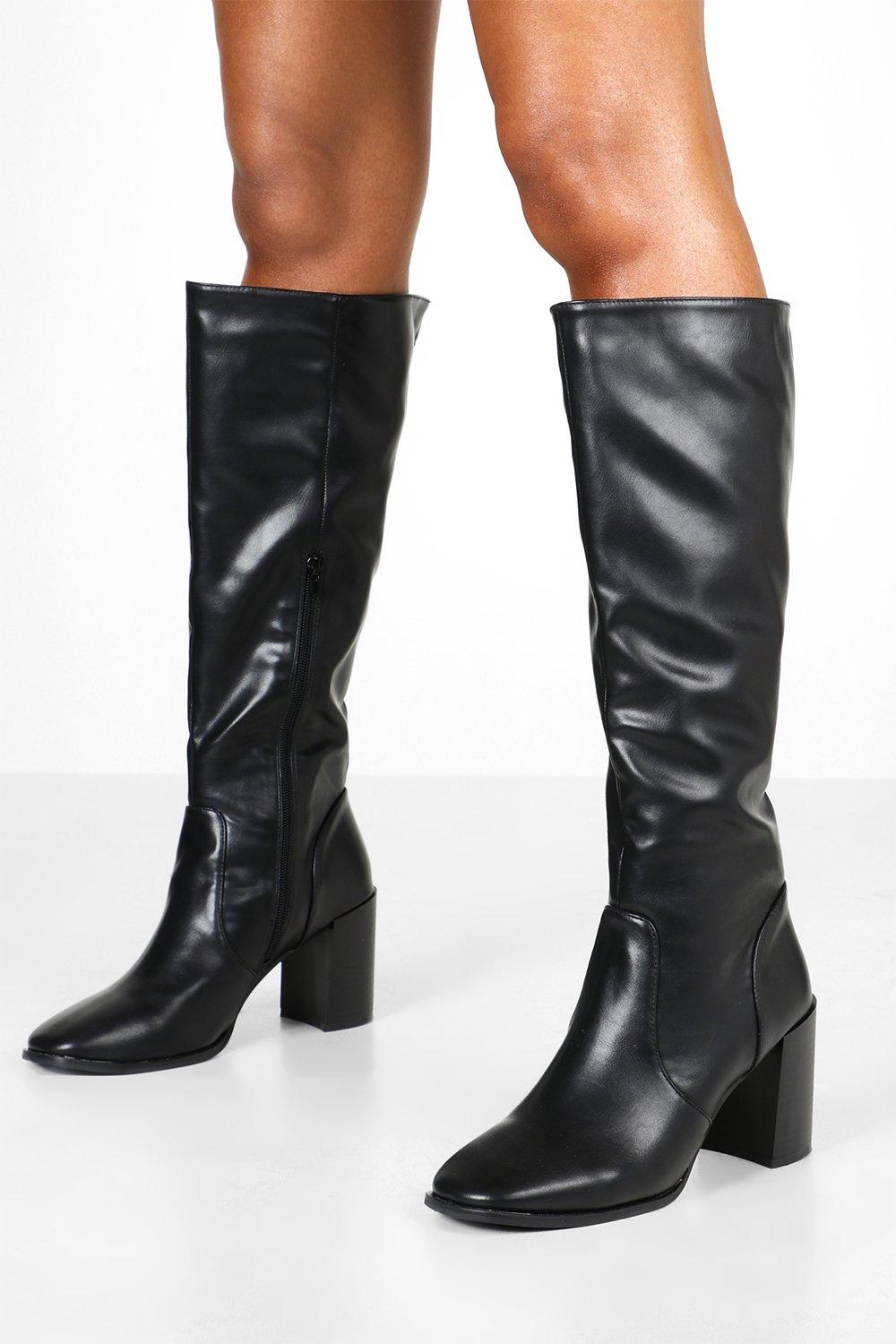 square toe thigh high boots