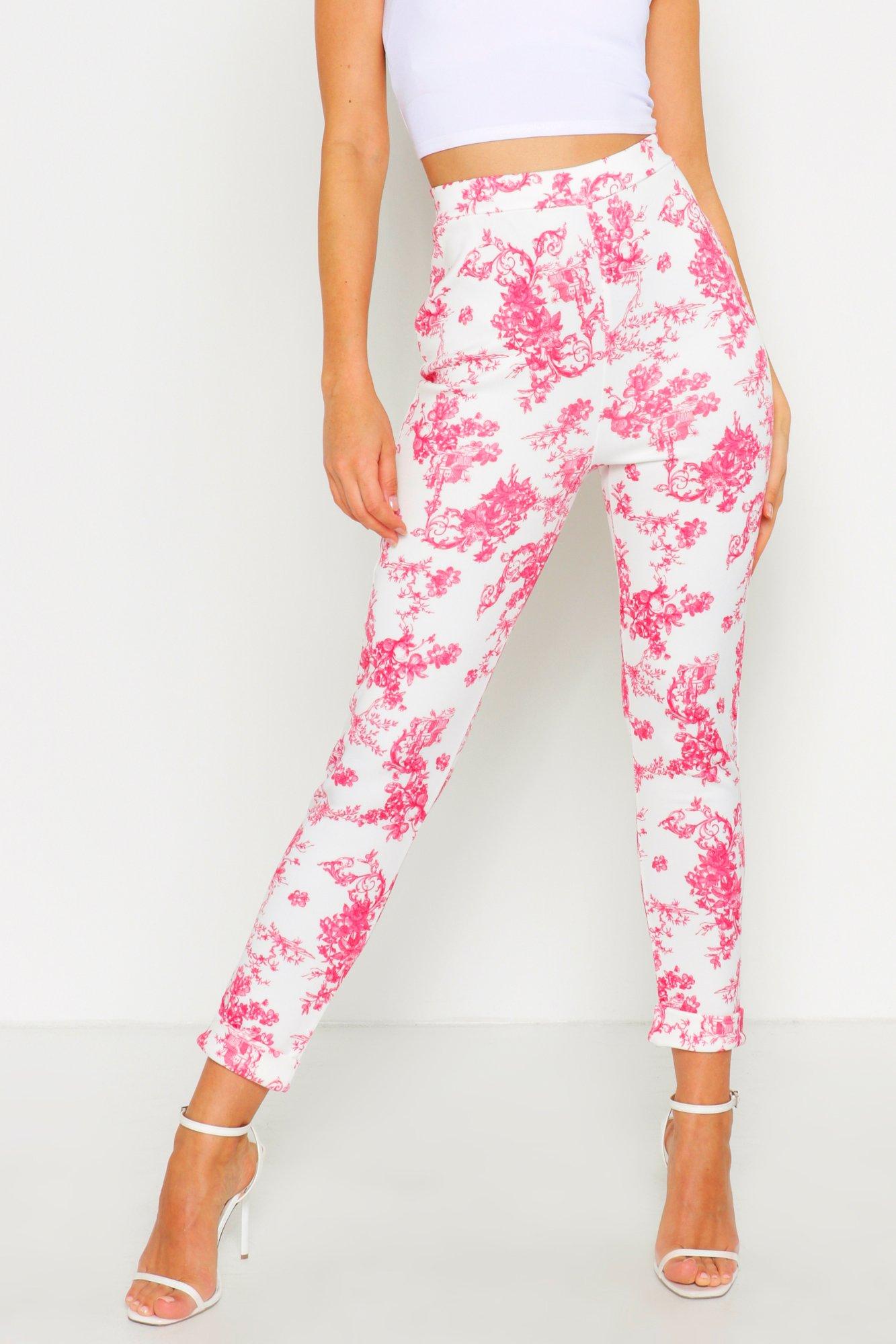 Printed skinny pants discount