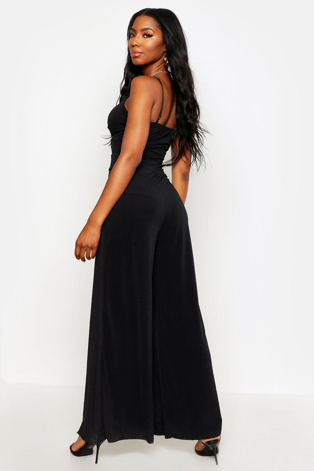 Twist Front Split Leg Jumpsuit