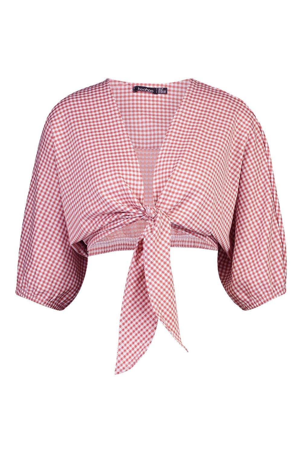 Gingham tie shop front shirt