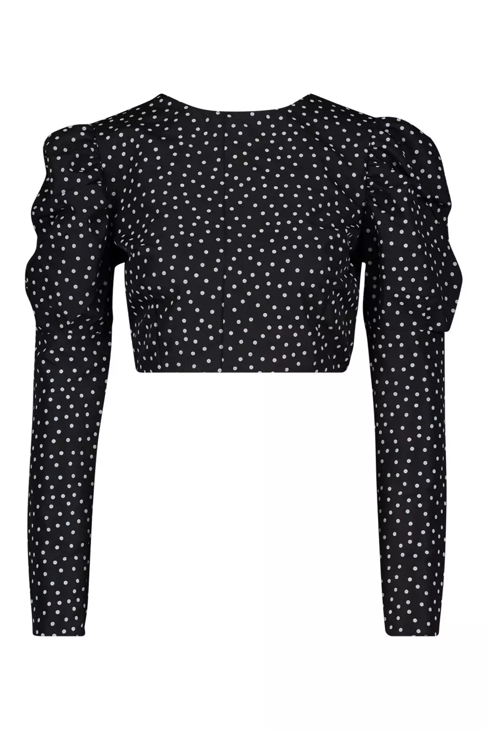 Black Polka Dot Open Back Blouse alternative image