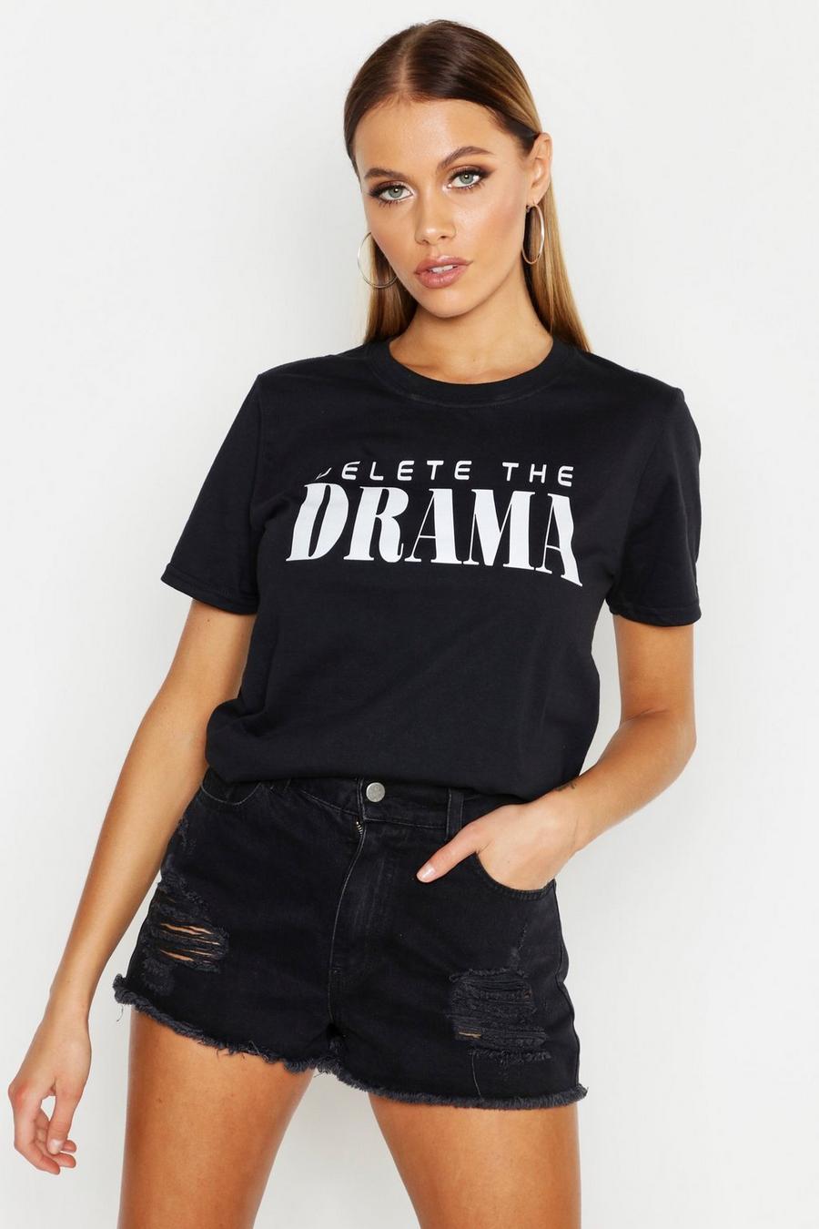 T-shirt con stampa Delete The Drama image number 1