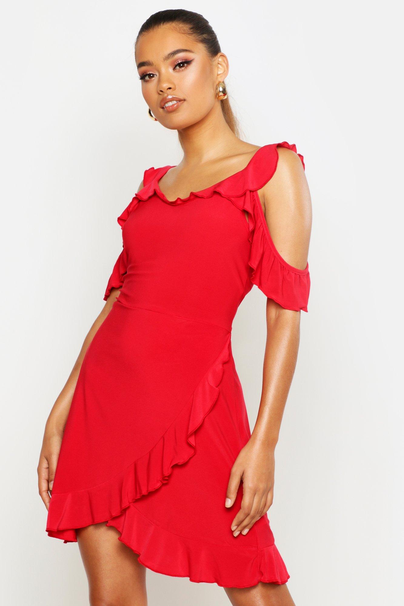 cold shoulder tea dress