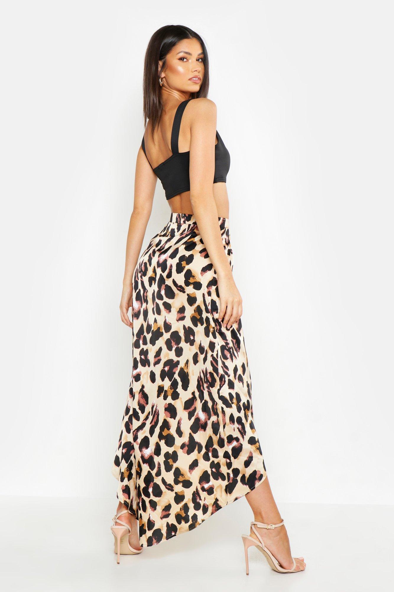 animal print wrap maxi skirt