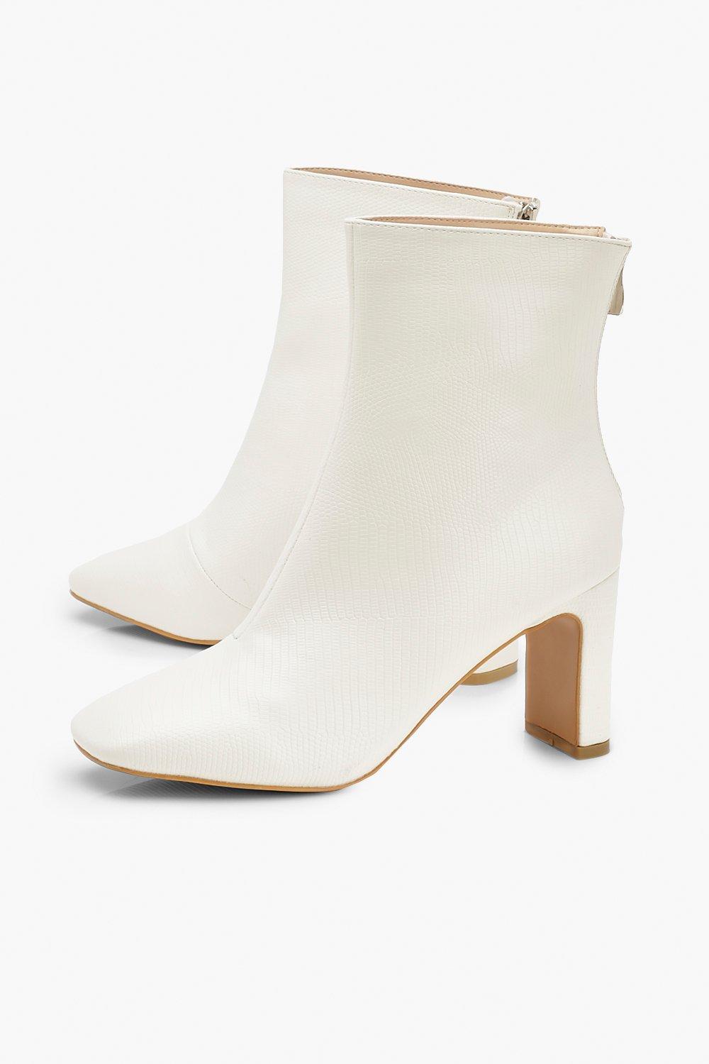bottines blanches boohoo