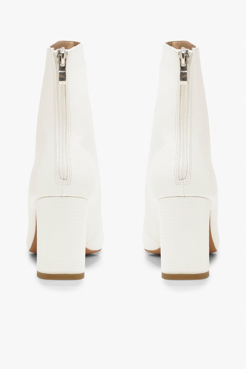 bottines blanches boohoo