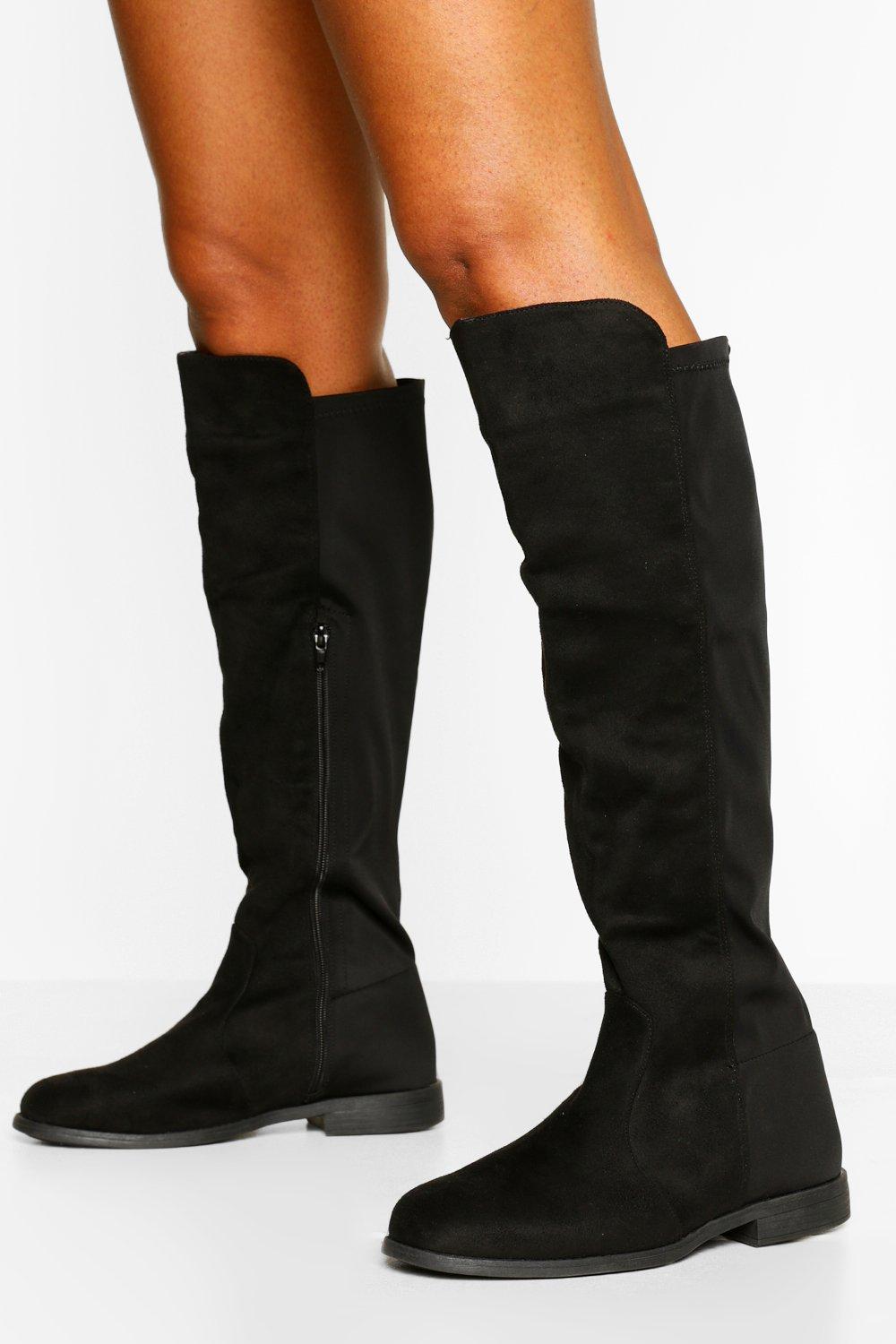 wide leg knee high boots uk