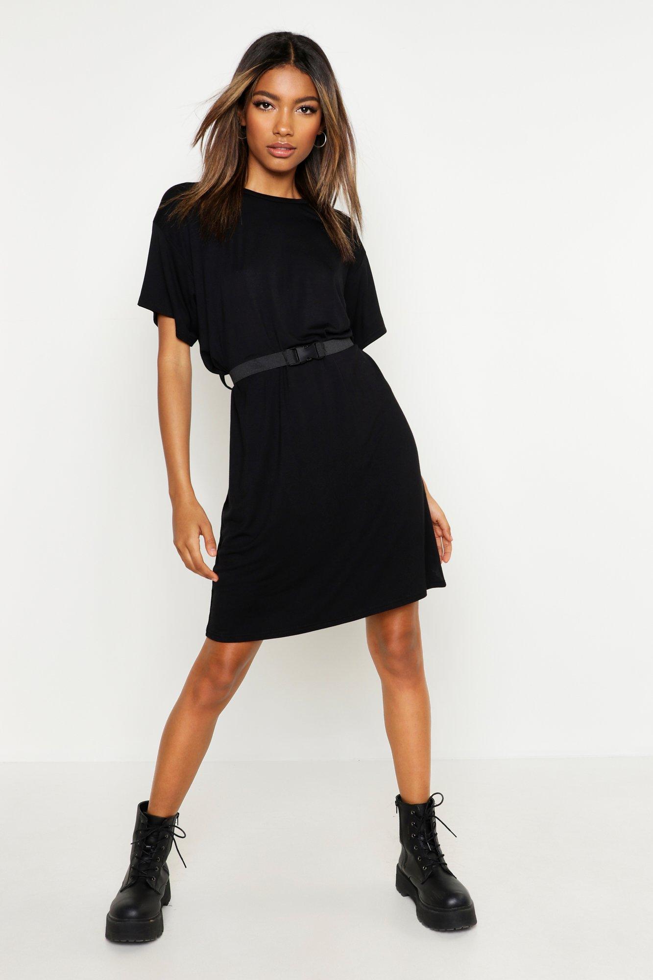 Belted T-Shirt Dress | boohoo USA