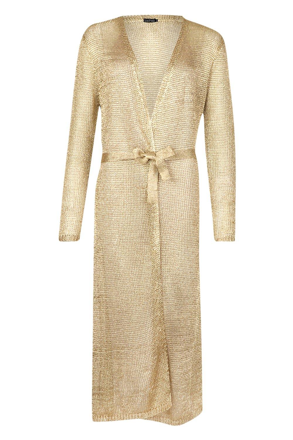 Gold metallic cardigan best sale