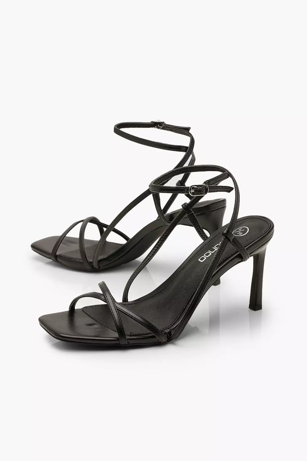 Black best sale square sandals