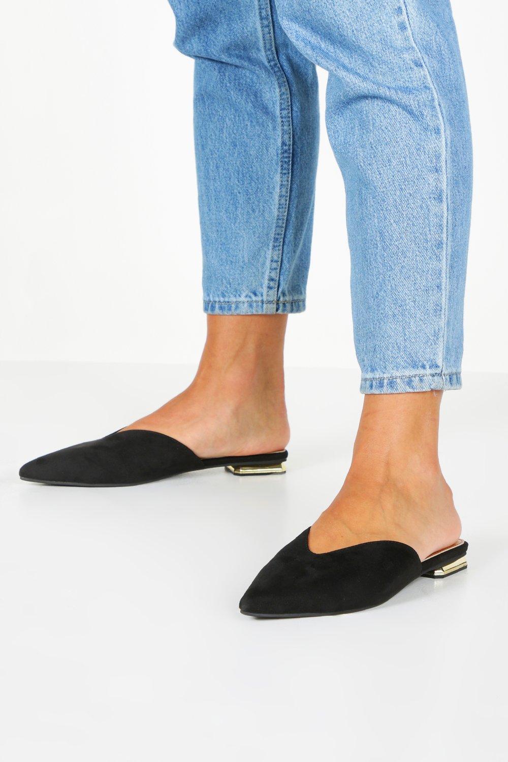 slip on mules flats