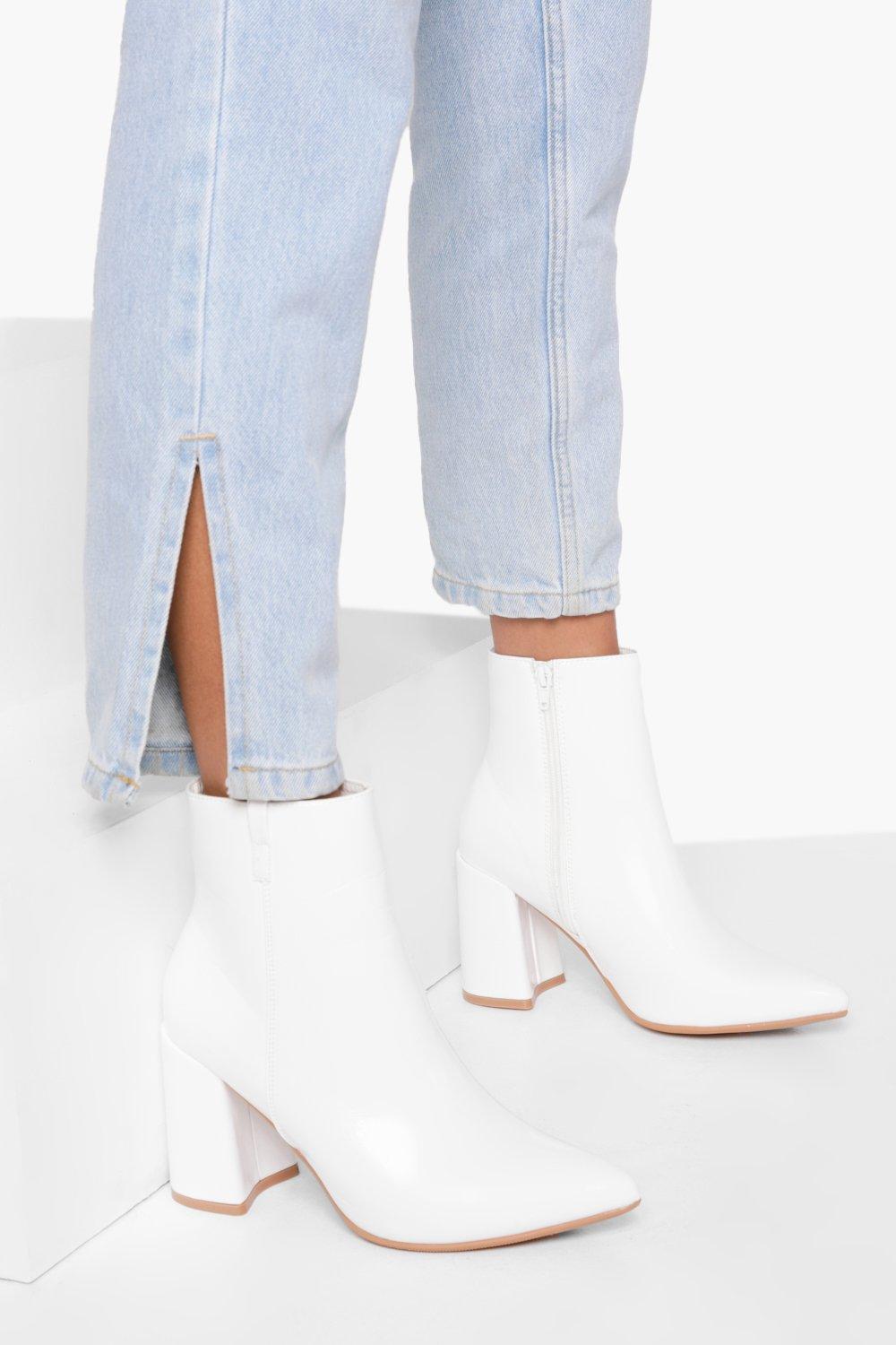 White ankle boots clearance boohoo