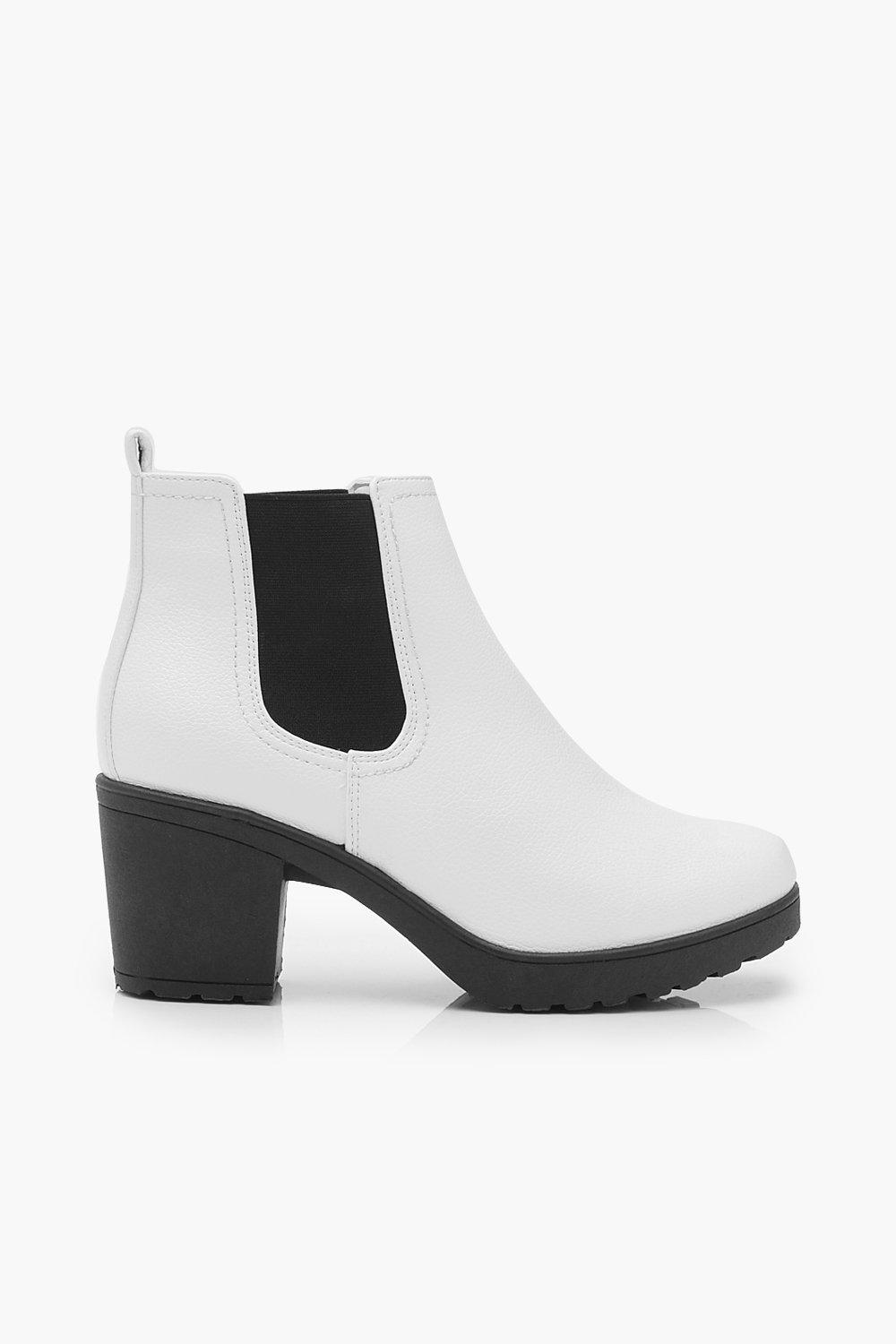 Bottines blanches online boohoo