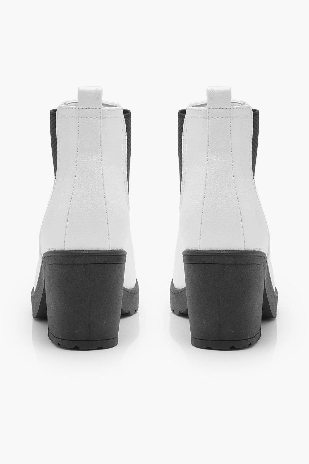 bottines blanches boohoo
