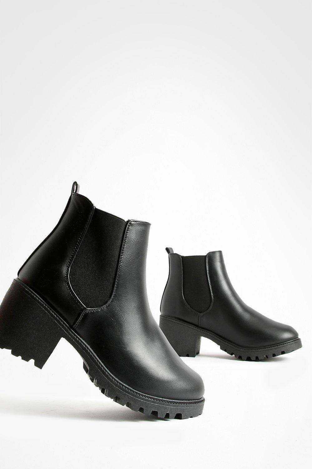 Boohoo chunky clearance heel chelsea boot